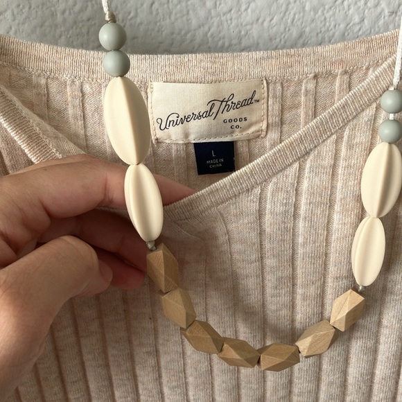 Oatmeal ribbed sleeveless maxi dress - Picture 3 of 5